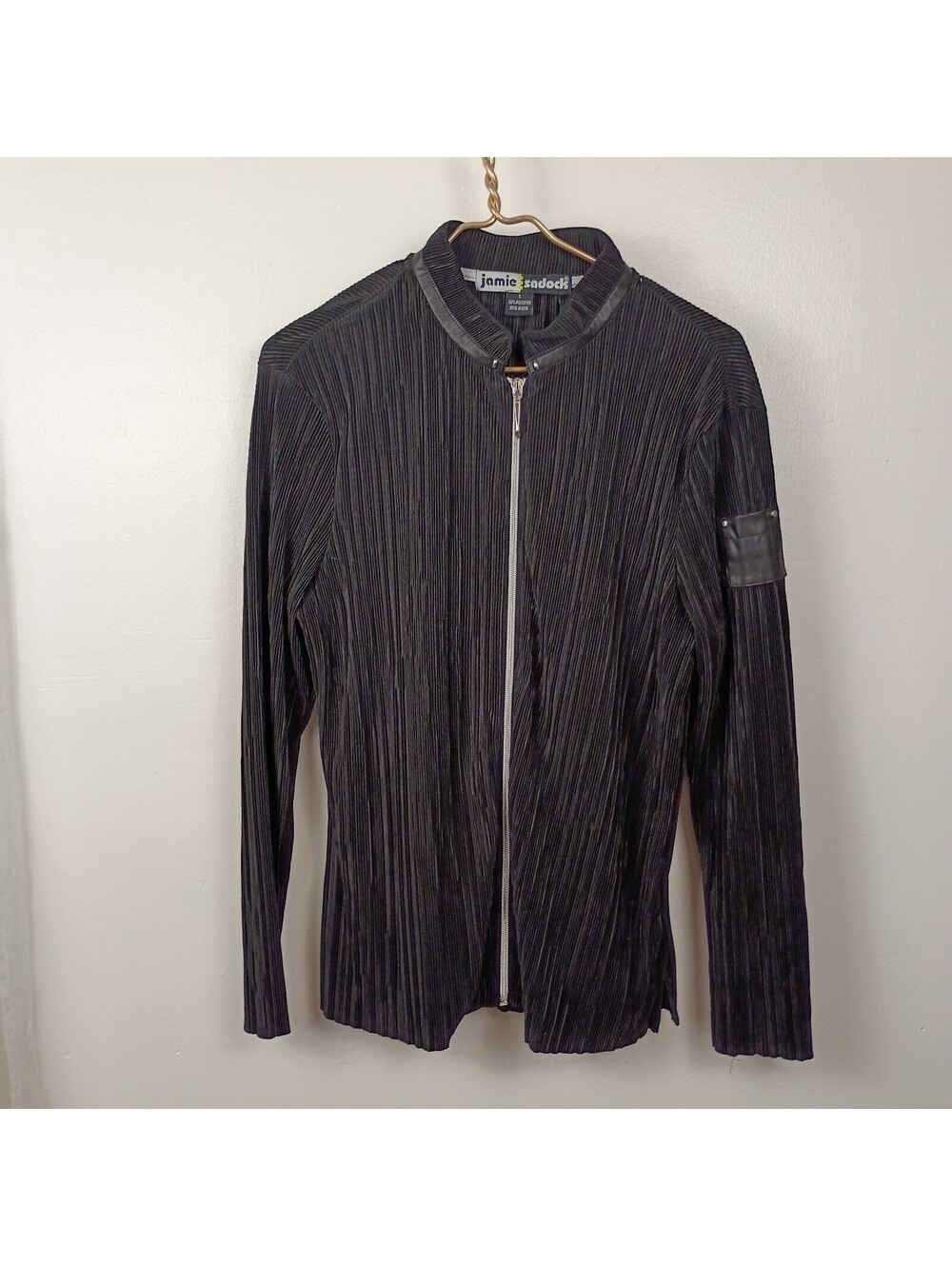 Jamie Sadock Pleated Zip Up Jacket Womens Golfcore Black Size L